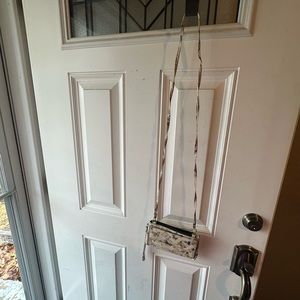 French Inspired Wristlet Beige Crossbody Bag